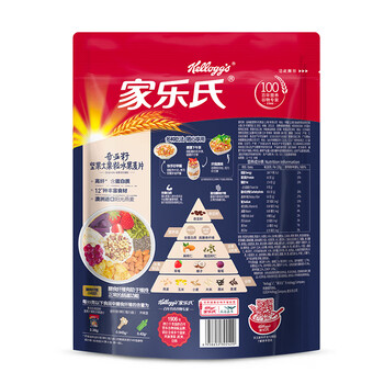 家乐氏奇亚籽坚果大果粒水果麦片400g/袋富含膳食纤维冲泡即食早餐代餐