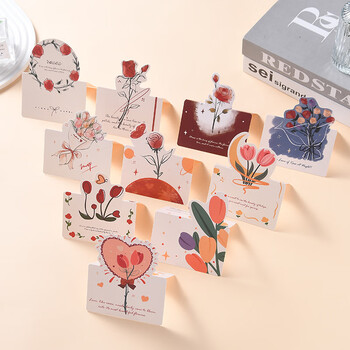 得印（befon）3D贺卡明信片手写贺卡小卡片圣诞节日祝福卡片表白节日生日卡片仪式感diy立体玫瑰花折卡30张4268