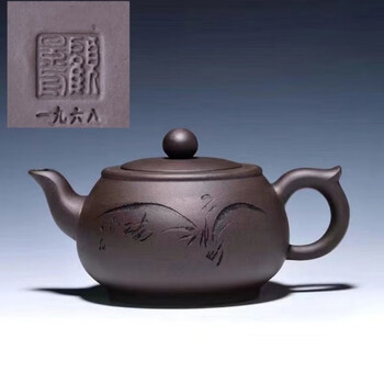 ★ 紫砂　茶壺　顧景舟　★ 宜興　急須　茶道　江蘇省　茶道具 中国古美術・宜興原鉱段泥 枇杷壺・紫砂壺・底款:蒋蓉・朱泥
