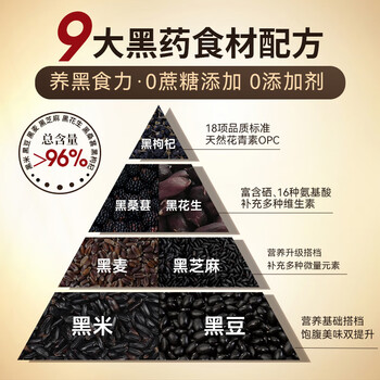 谷掌柜七黑粉无糖黑芝麻糊黑枸杞黑桑葚养胃早餐代餐粉500g送长辈