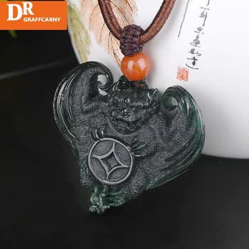 中国　玉石翡翠彫刻　蝙蝠刻　硯屏　時代箱付　U　R6053 玉蝙蝠翡翠- 京东