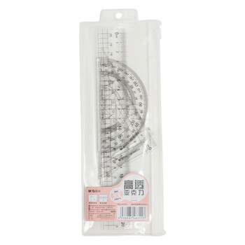 晨光（M&G）(M&G)文具亚克力套尺尺子套装小学生考试 4件套（直尺20cm+三角尺*2+量角器）中高考