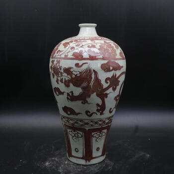 中国古美術/釉裏紅龍紋大瓶/ 中国古美術/釉裏紅龍紋大瓶/