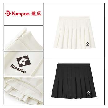 薰风（KUMPOO）羽毛球短裙百搭跑步运动半身裙女熏风K243W-7033 黑色 XL