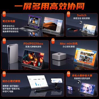 ARZOPA阿卓帕16.1英寸144HZ便携式显示器   笔记本电脑手机一线直连副屏Switch显示屏 G1C