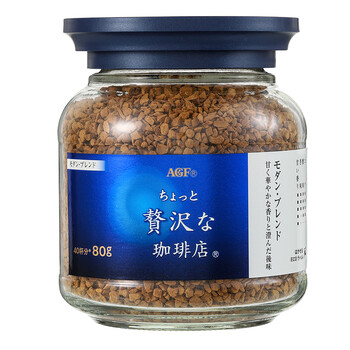 AGF蓝白罐冻干黑咖啡80g现代摩登风味 日本原装进口