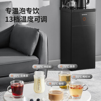 九阳（Joyoung）茶吧机 高端家用客厅多功能智能全自动上水立式饮水机 【24小时保温】拉丝雅黑 WH190 冷热型