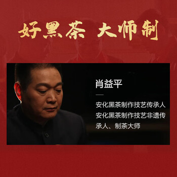 白沙溪茶叶安化黑茶金花茯茶砖茶7年陈大师馆藏茶叶礼盒装1kg送礼袋