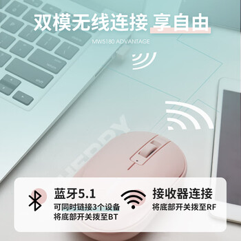 CHERRY樱桃 MW5180 无线鼠标 蓝牙无线2.4Ghz双模连接 轻音便携办公鼠标 星空黑