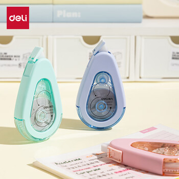 得力（deli）【消音】3只装90米彩色简约款软硅胶耐摔修正带 高颜值轻音涂改顺滑涂改带  