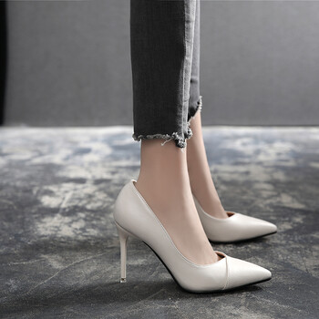 JLN 新款大码41 42 43码高跟鞋细跟尖头浅口单