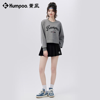 薰风（KUMPOO）羽毛球短裙百搭跑步运动半身裙女熏风K243W-7033 黑色 XL