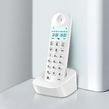 飞利浦（PHILIPS）数字无绳电话机/无线座机/单主机 白色屏幕背光 高清免提 家用办公 DCTG160（白色）