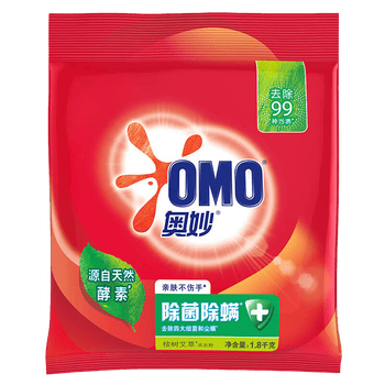 奥妙（OMO）【洗衣粉+大米】除菌除螨洗衣粉1.8kg+御品东北大米5kg 礼袋随机