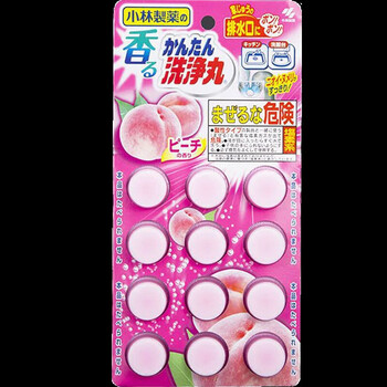 小林制药马桶管道洗净丸厨房下水道疏通剂排水道口除臭泡腾片桃子香12片*2