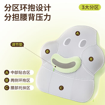 脊态（Back2）腰靠人体工学腰垫办公室护腰靠垫靠背护腰久坐神器汽车靠枕腰枕灰