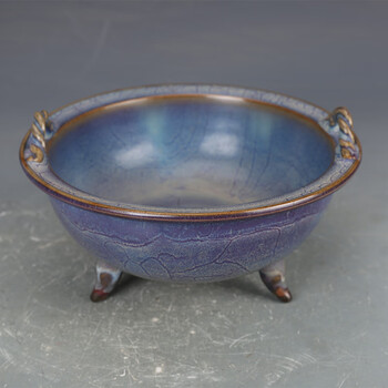 钧窑三足炉- 京东