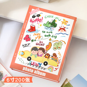 洧宜相册影集可装6寸相册大容量照片过塑插页式儿童成长册情侣相册旅行记录全横板兜风物语