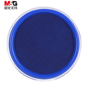 晨光（M&G）快干印台（透明圆）印油印章用盖章财务办公用品 AYZ97512B 蓝色 6盒装
