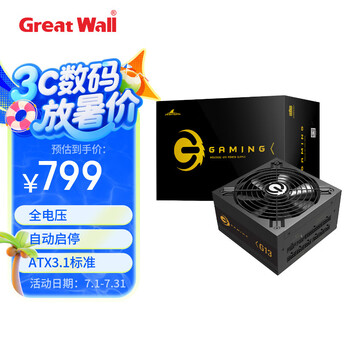 长城（Great Wall）额定1300W G13金牌全模组电源（ATX3.1标准/原生PCIe5.1接口/自动启停/全电压/单路12V/5090）
