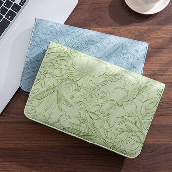 三木(SUNWOOD)  A5存单收纳册浮雕花纹拉链包理财纸币现金存钱本大容量票据收纳夹 聚宝棕 1666