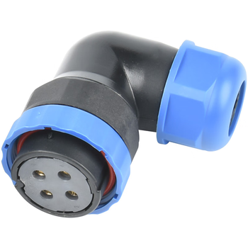 正鑫远 大电流伺服电机插头 防水插头连接器28mm安装尺寸;12芯;弯头正装（2个)