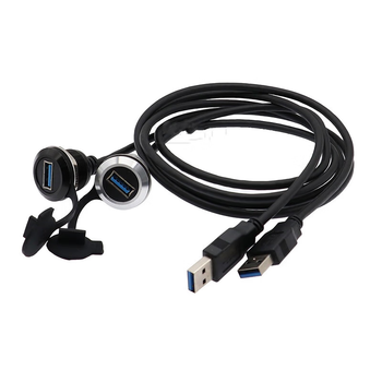 正鑫远 模块 3.0连接器 公转母插座 转接头HDMI圆型TYPEC带线 银色1米