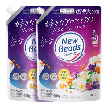花王（KAO）洗衣液900g*2 茉莉花香持久留香洁净柔顺护衣旅行便携 随机发