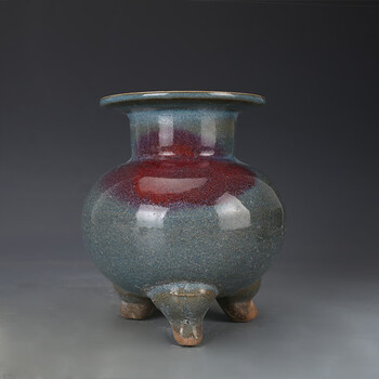 钧窑三足炉- 京东