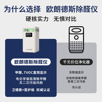 欧朗德斯ALONDES空气净化器京东自营家用除甲醛净化机卧室客厅除烟味双数显等离子杀菌静音除醛仪C8