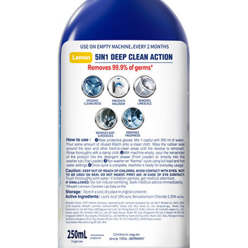 威露士洗衣机清洗剂清洁除菌液柠檬250ml 滚筒波轮除垢杀菌除菌除臭 2瓶
