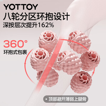 yottoy8轮环形腿部按摩器夹腿滚轮肌肉放松专业瘦大腿小腿滚轴多功能