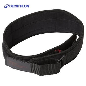 迪卡侬男深蹲硬拉专业运动护腰皮带训练助力带护腰带黑色XL/2XL-4333015