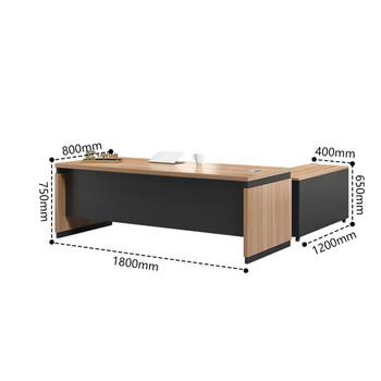 兰冉 老板桌大班台经理总裁实验室办公桌主管桌 1.8米+【含侧柜】