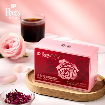 皮爷咖啡皮爷peets 纯萃咖啡液0糖0脂玫瑰风味美式拿铁冷萃液33ml*10-冷藏