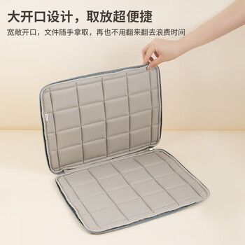 国誉（KOKUYO）NEMUNEMU系列学生办公电脑保护文件收纳整理包中包涤纶简毛绒约柔软浅粉单个装WSG-KUK263LP