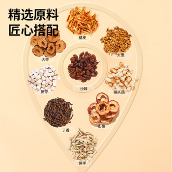 同仁堂（TRT）猴头菇丁香沙棘茶茯苓茶养胃茶暖胃脾健调理肠胃养生茶