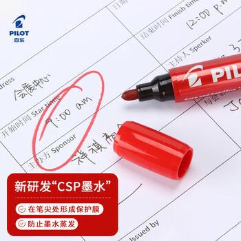 百乐（PILOT）油性马克笔记号笔圆头易干标记笔SCA-100-B-CHN 1mm黑色12支装