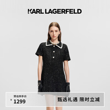 【超特価】カールラガーフェルド黒レースチョーカーミディドレス カールラガーフェルド (KARL LAGERFELD)レディース/ワンピース