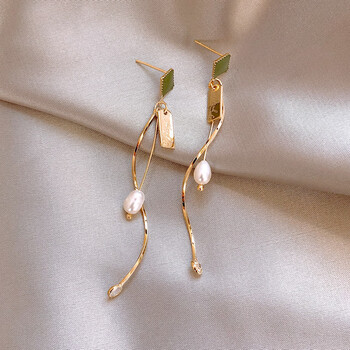 韩生生螺旋珍珠长款流苏轻奢耳环女神时髦港潮流街拍流行欧美法式耳饰