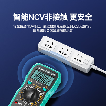 山泽（SAMZHE）数字万用表高精度家用型测电压表 万能表 全自动智能防烧式数显式 电容表小型电流表电工专用WYB02