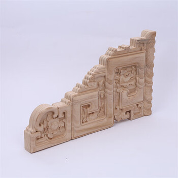 墨薰槿卡梵硕实木角花牛腿雀替梁托斜撑垭口构件东阳木雕仿古建筑寺庙