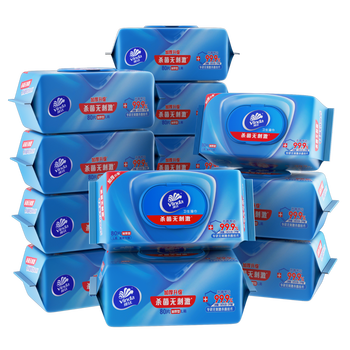 维达（Vinda）杀菌湿巾 80片*12包 杀菌率99.9%加厚升级湿巾大包卫生湿巾湿纸巾