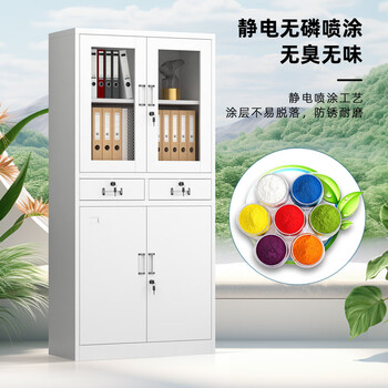 华宇天地文件柜铁皮柜档案办公资料柜子钢制储物柜中二斗精品款