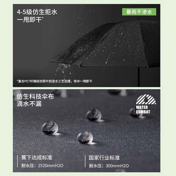 蕉下三折自动雨伞RP63124-8K薄影灰