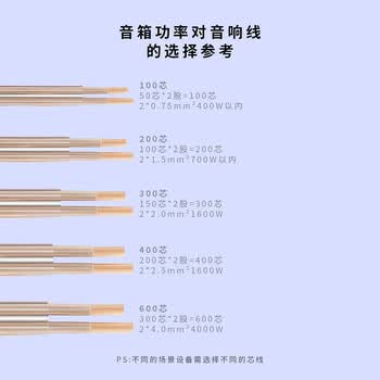 互宽 音响线音箱线连接线发烧级屏蔽抗干扰喇叭线 双层护套纯铜音响线 50芯*2股共100芯 5米