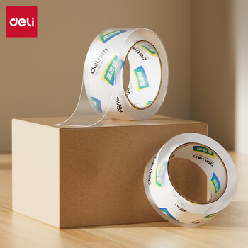 得力（deli）【超级爆款】高品质高透明封箱胶带打包胶带 48mm*100y*50um(91.4m/卷) 1卷装 办公用品 30248