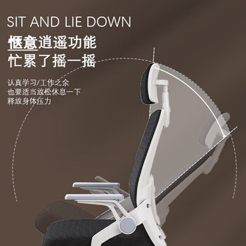 中伟（ZHONGWEI）电脑椅办公椅会议椅学习椅办公室靠背转椅 灰白转椅逍遥款