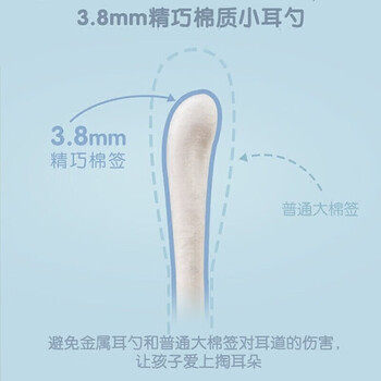茶花 儿童棉签掏耳朵纸轴棉头耳孔鼻孔清洁棉棒 G10006 180支/罐*3罐 茶花 儿童棉签掏耳朵纸轴棉头耳孔鼻孔清洁棉棒 G10006 180支/罐*3罐