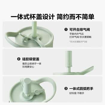 北鼎（Buydeem）吸管杯玻璃杯 高颜值大容量水杯便携冷饮杯送礼杯